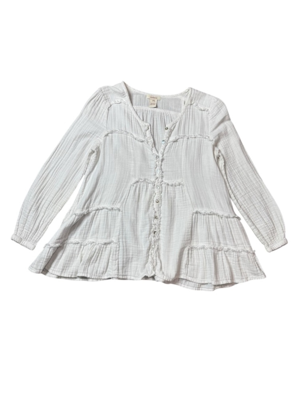 Sundance Cotton Gauze Boho Peasant Top size PM